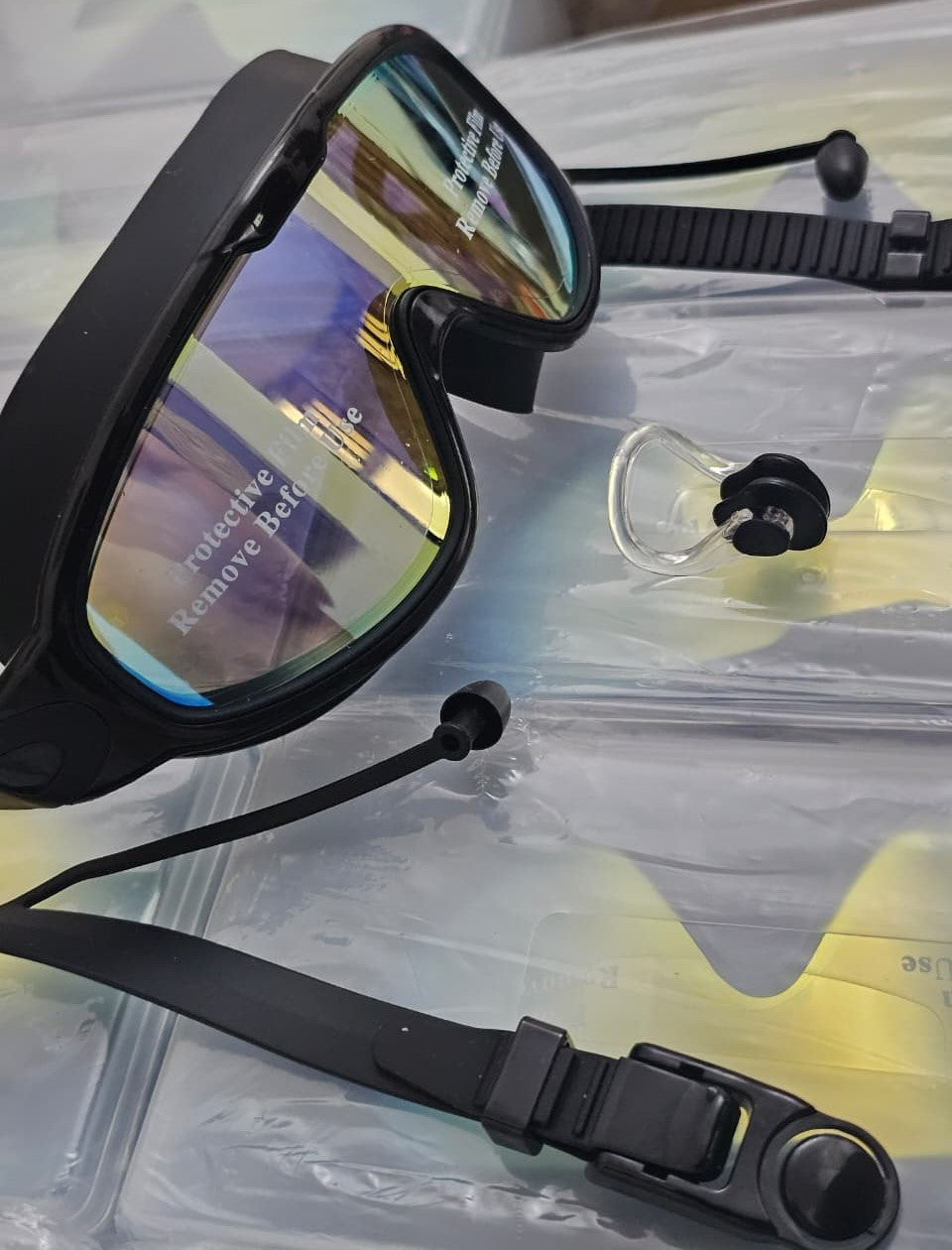 SHOPRO - Lunettes de natation anti-buée avec champ de vision à 180°