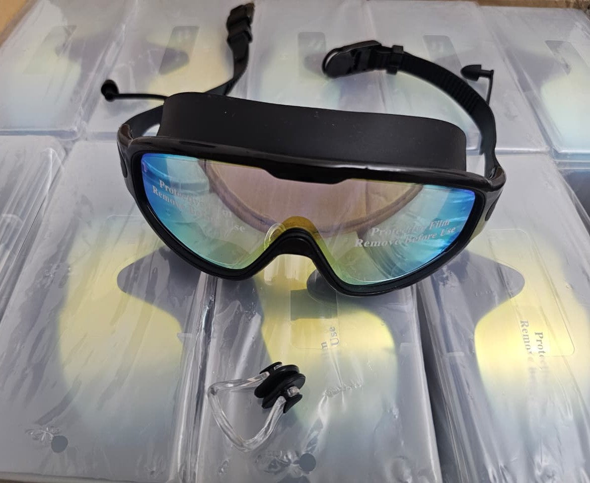 SHOPRO - Lunettes de natation anti-buée avec champ de vision à 180°