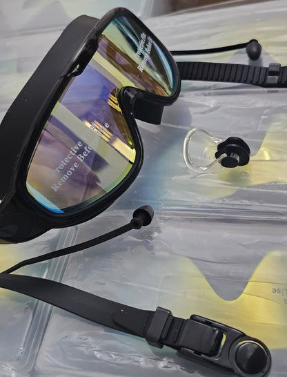 SHOPRO - Lunettes de natation anti-buée avec champ de vision à 180°