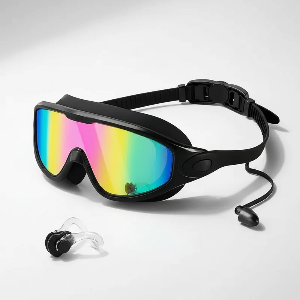 SHOPRO - Lunettes de natation anti-buée avec champ de vision à 180°
